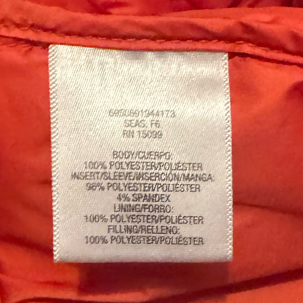 Everlast Women's Sz XL Orange Puffer Runners Jacket w/ thumb holes, reflective - Picture 8 of 12